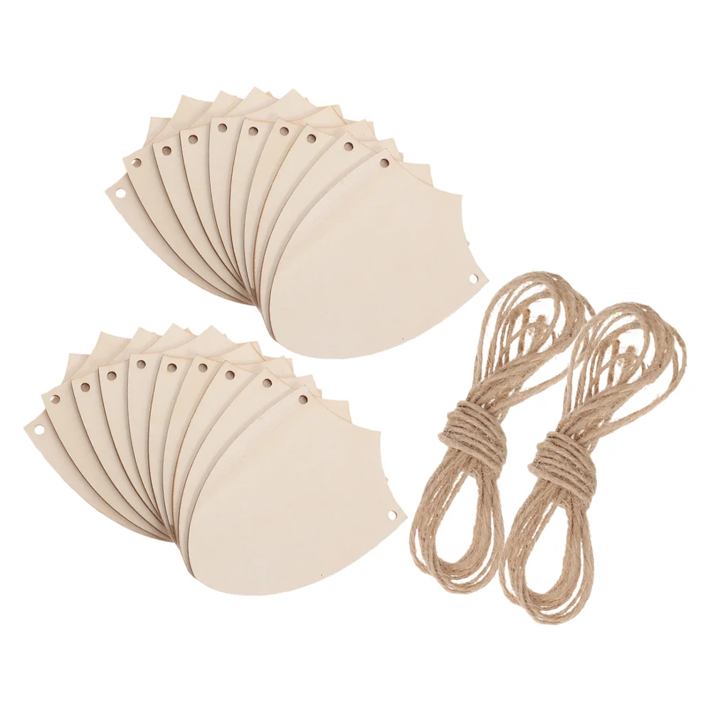 

20 Pcs Wooden Shield Material DIY Crafts Hanging Decor Unfinished Tags Soldier Cutout Heart Blank Shields Projects