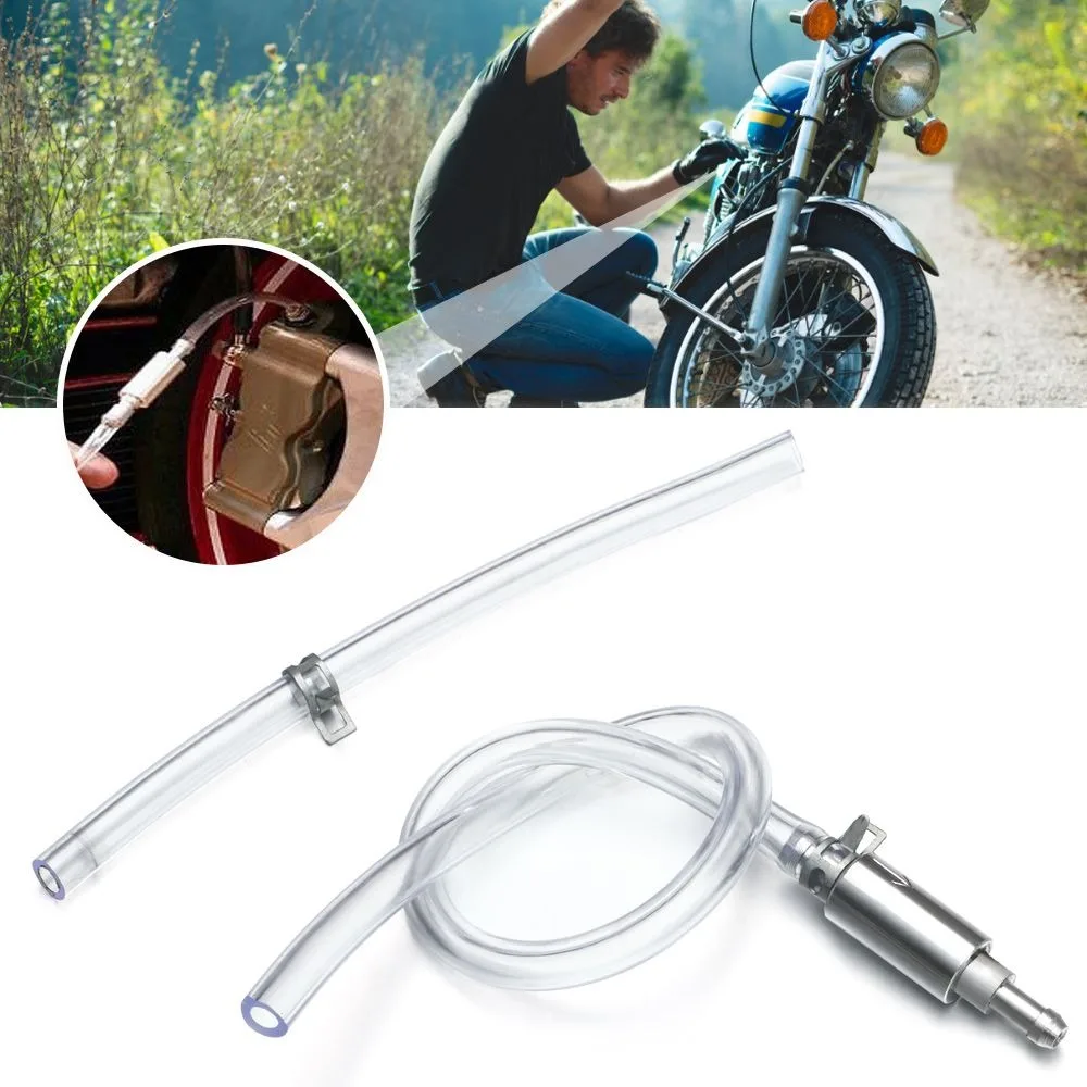 New Rubber Motorcycle Car Brake Bleeder Hose With Tube & Clamp Deflating Tool Clutch Bleeding Tool Kit Brake Bleeder Hose