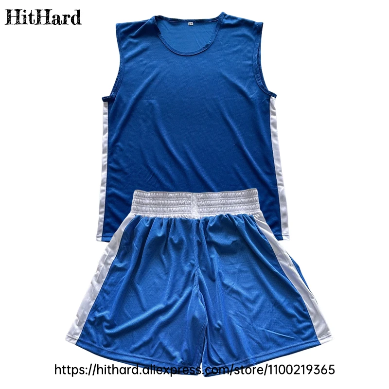 Boxing Shorts Shirt Set Plain Muay Thai Shorts Men Women Children Sanda Wushu Boxing Uniform Martial Arts Wrestling MMA Clothing