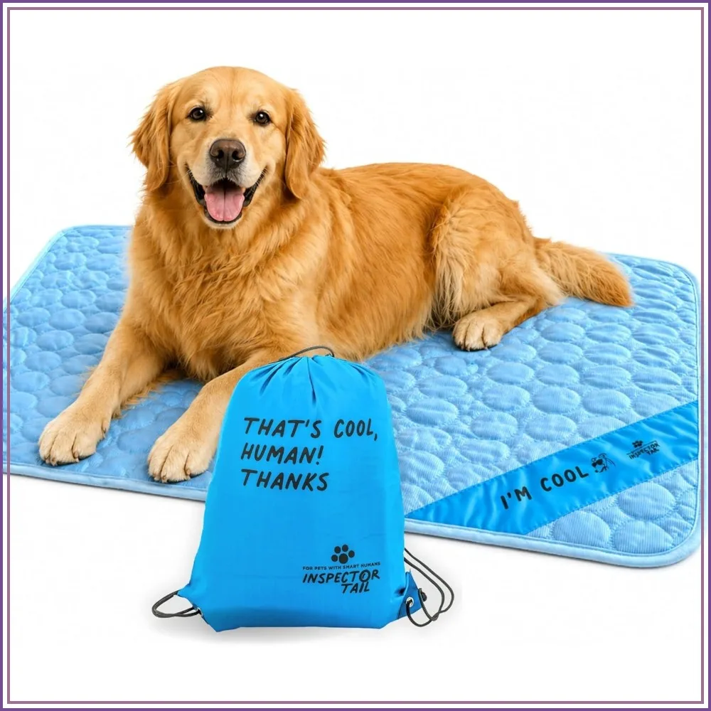 Self-Cooling Dog Mat for Large Dogs, Washable, Portable with Carry Bag, 39x27 Inches