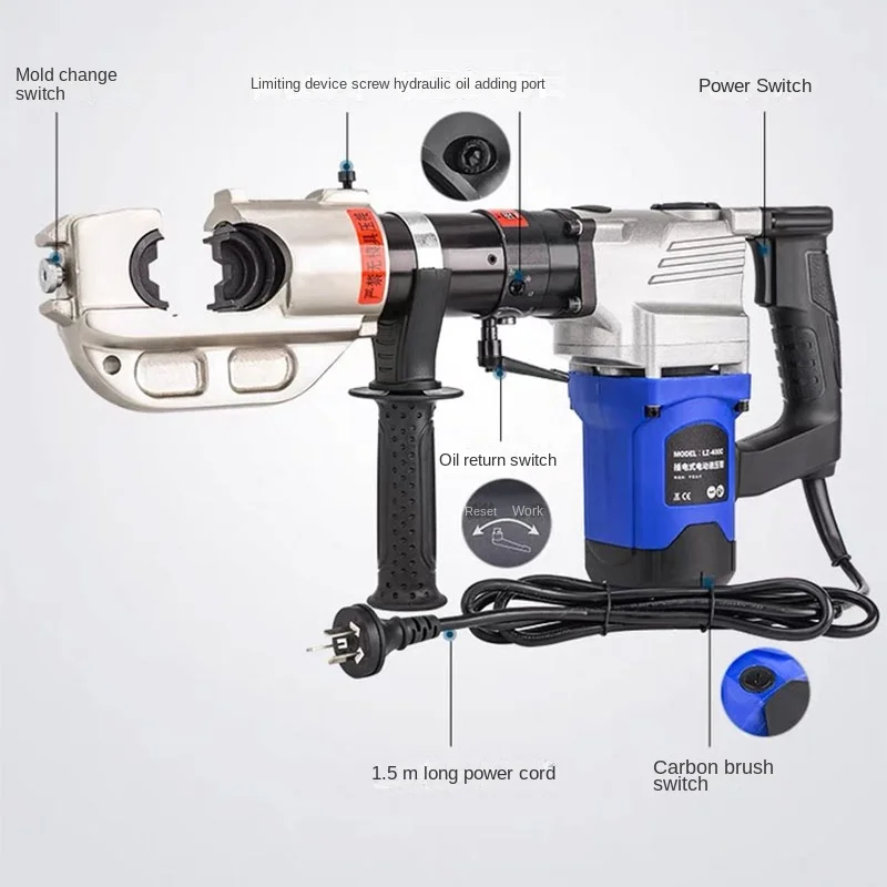 

0728 Useful Electric Hydraulic Crimping Tool LZ-300C Copper Aluminum Pliers Charging Type for Electrical Work