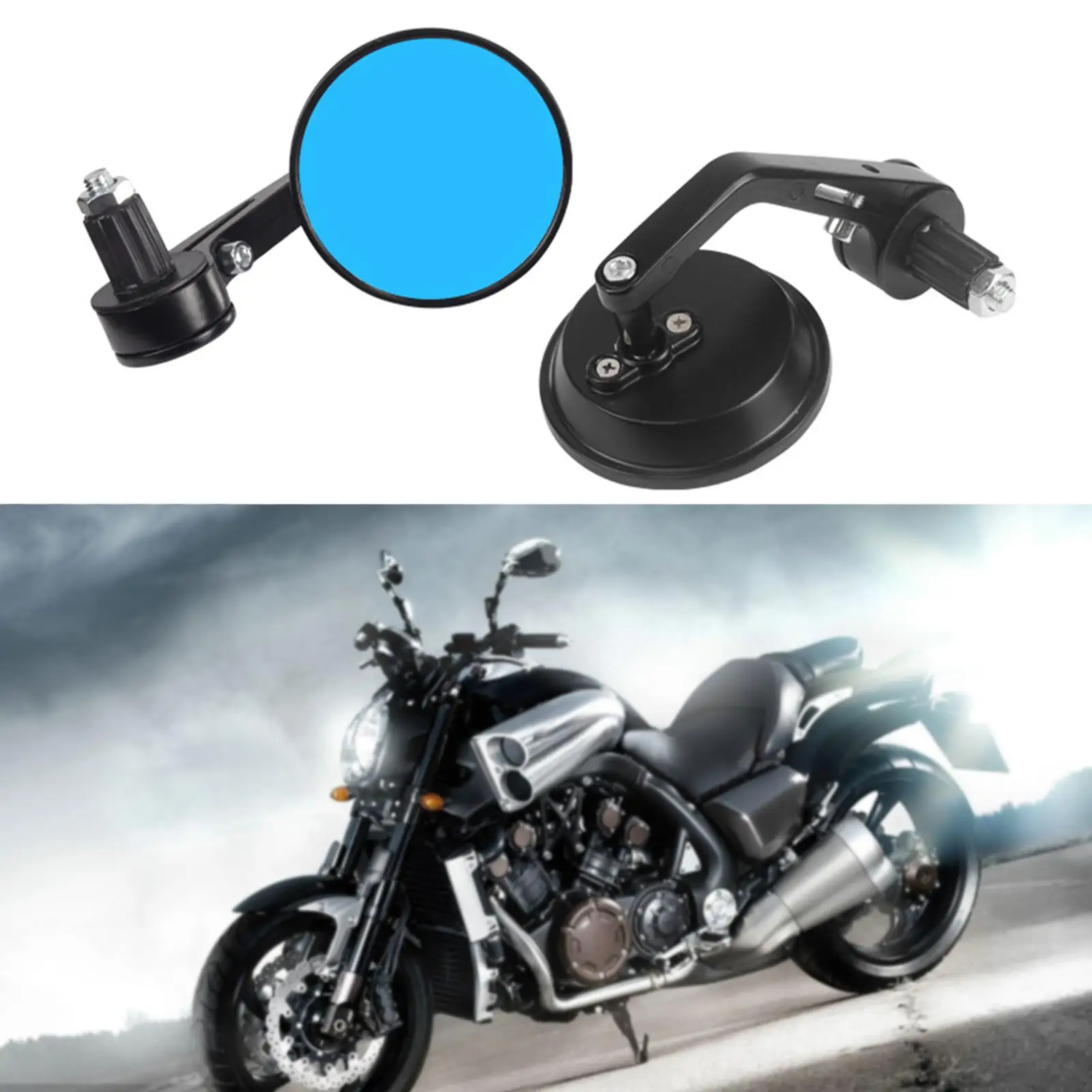 

2 Pieces Motorcycle End Bar Mirror Spare Parts Accessories 7/8'' Replace