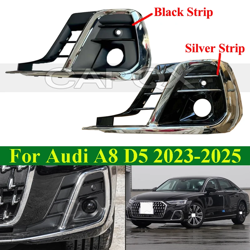 CAPQX Front Fog Light Frame Cover For Audi A8 D5 2023-2025 Front Fog Lamp Frame Foglight Frame ACC Cover