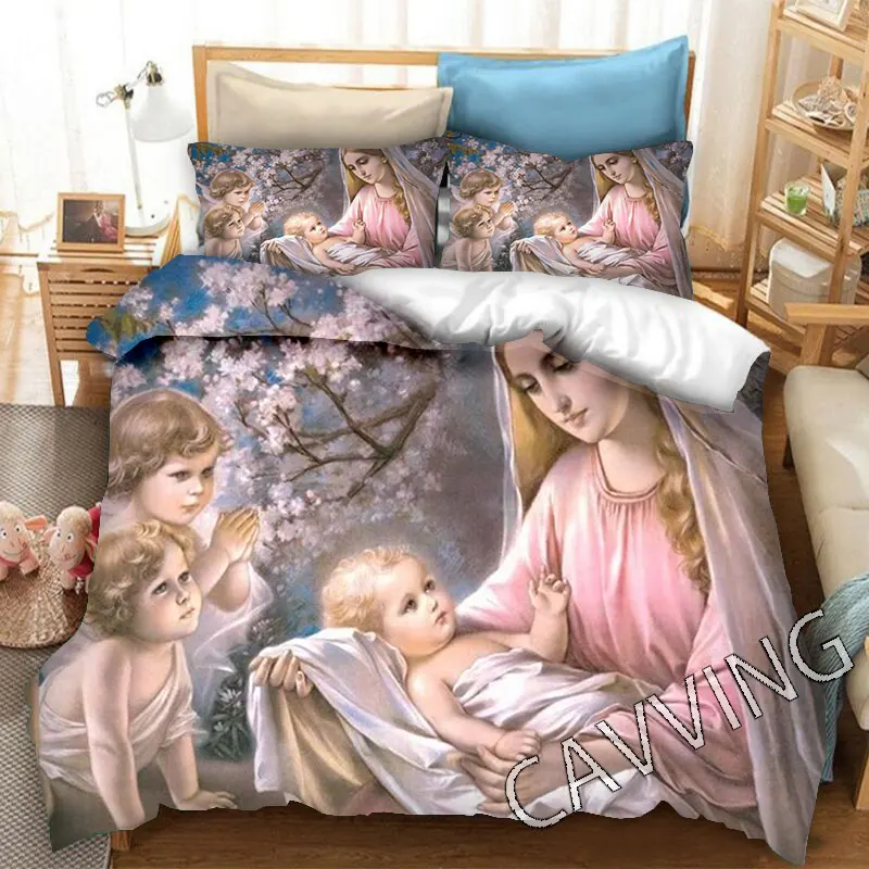 

Virgin Mary Jesus 3D Printed Bedding Set Duvet Covers & Pillow Cases Comforter Quilt Cover (US/EU/AU Sizes) k01