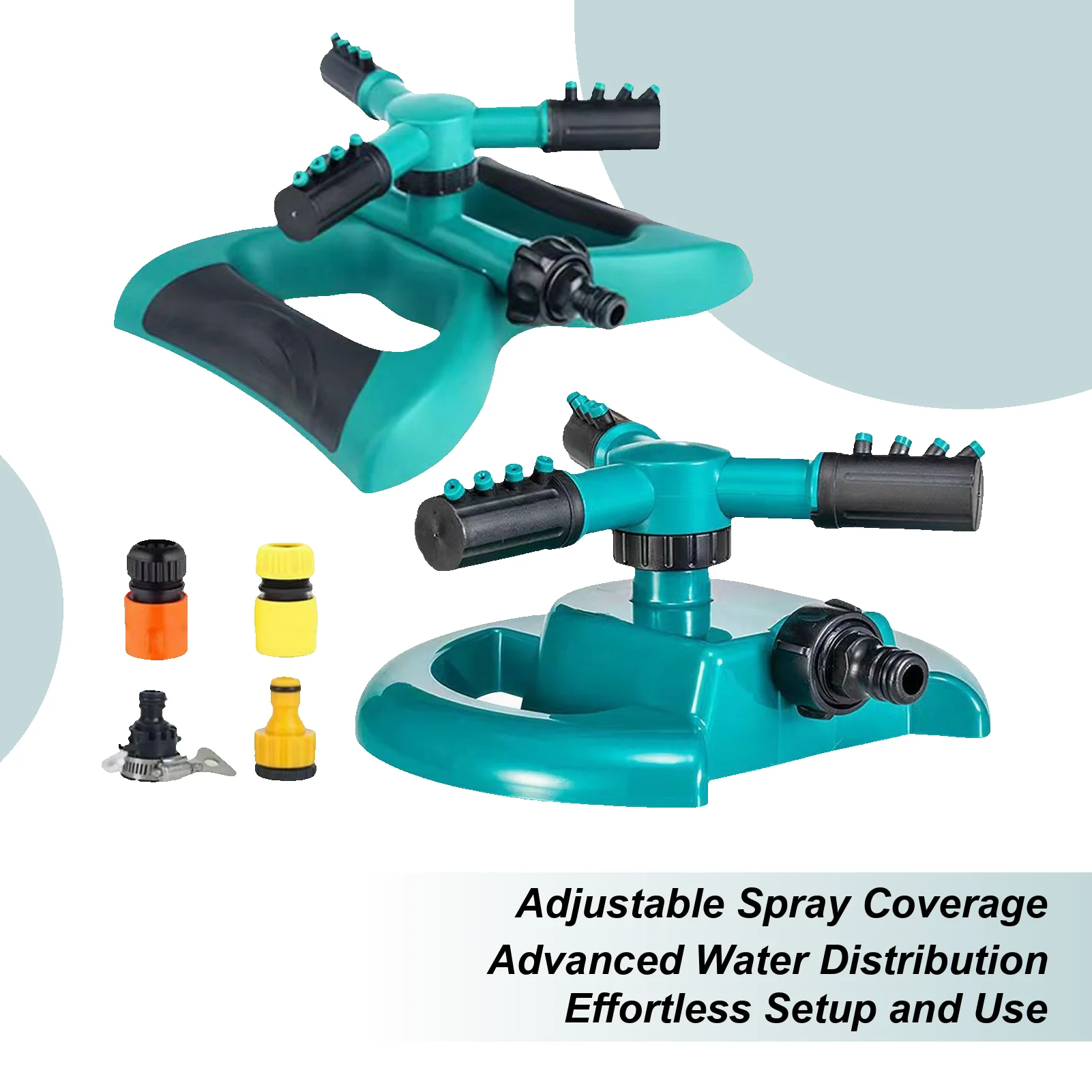 

360 Degree Automatic Rotating Sprinkler Head FIrrigation System or Garden Yard Lawn Large Area Irrigation Sprayers Accessories
