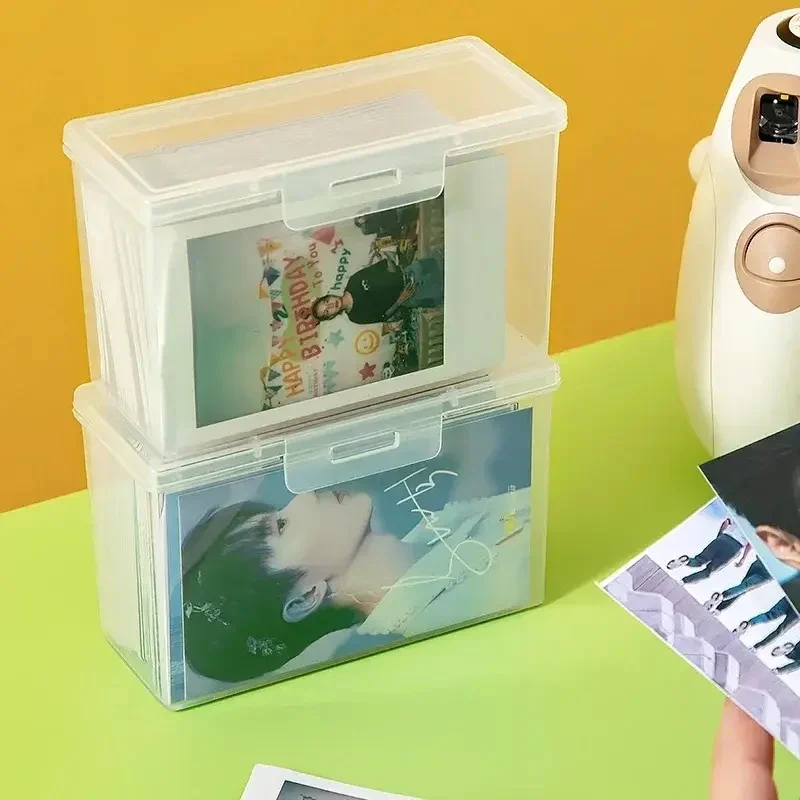 1/3PCS Polaroid Photo Game Card Transparent Plastic Storage Box Bank ID Card Celebrity Idol Booth Small Accessory Storage Box