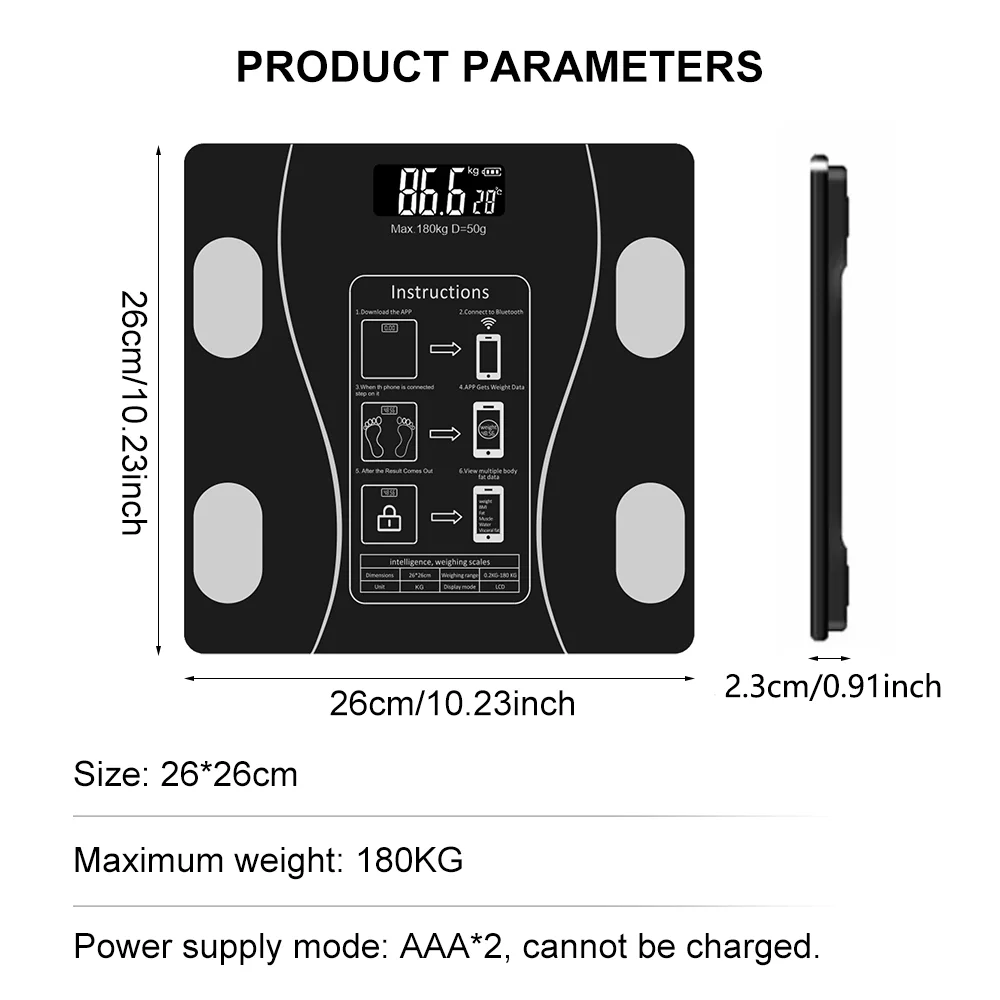 INSMART Smart Body Weight Scale Digital Body Composition Body Weight Balance Bioimpedance Scale BMI Floor Scales Bathroom Scale