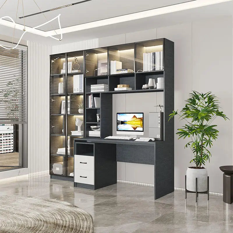 Integrated desk cabinet, corner wardrobe, desk in one, computer desk, bedroom, children's bookshelf, wardrobe combination