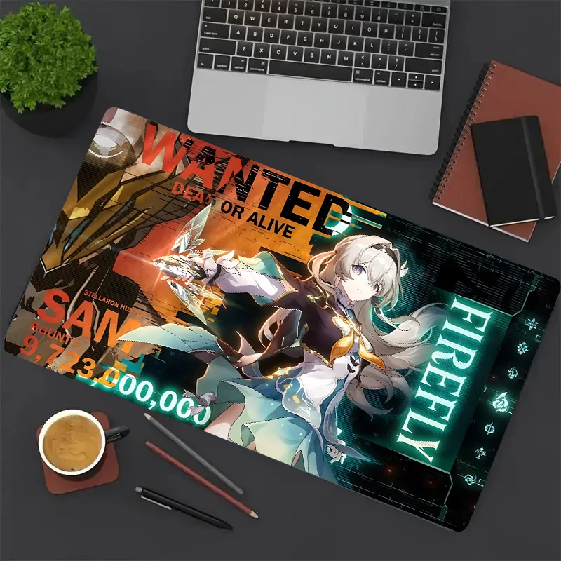 Honkai Star Rail Acheron Firefly Anime Mousepad HD Printing Computer Gamers Mouse Pad XXL 900x400mm Keyboard PC Rubber Desk Pad