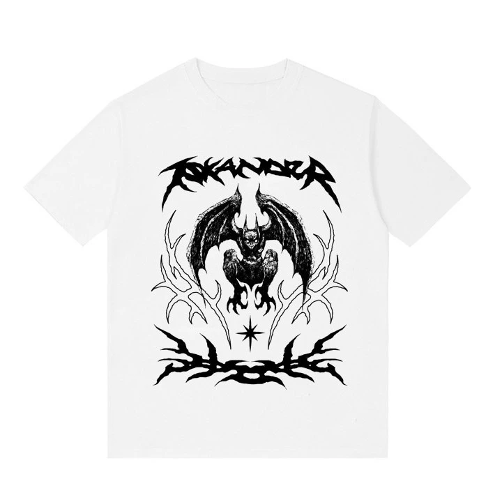 2026 New Cool Dark Gothic T-shirt Subculture Oversized Cotton Streetwear Black Neutral Style