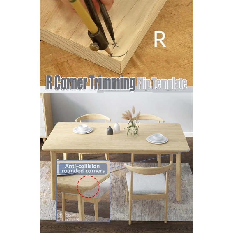 4Pcs Router Templates Set Positioner for Unseamed Corner and Edges Design
