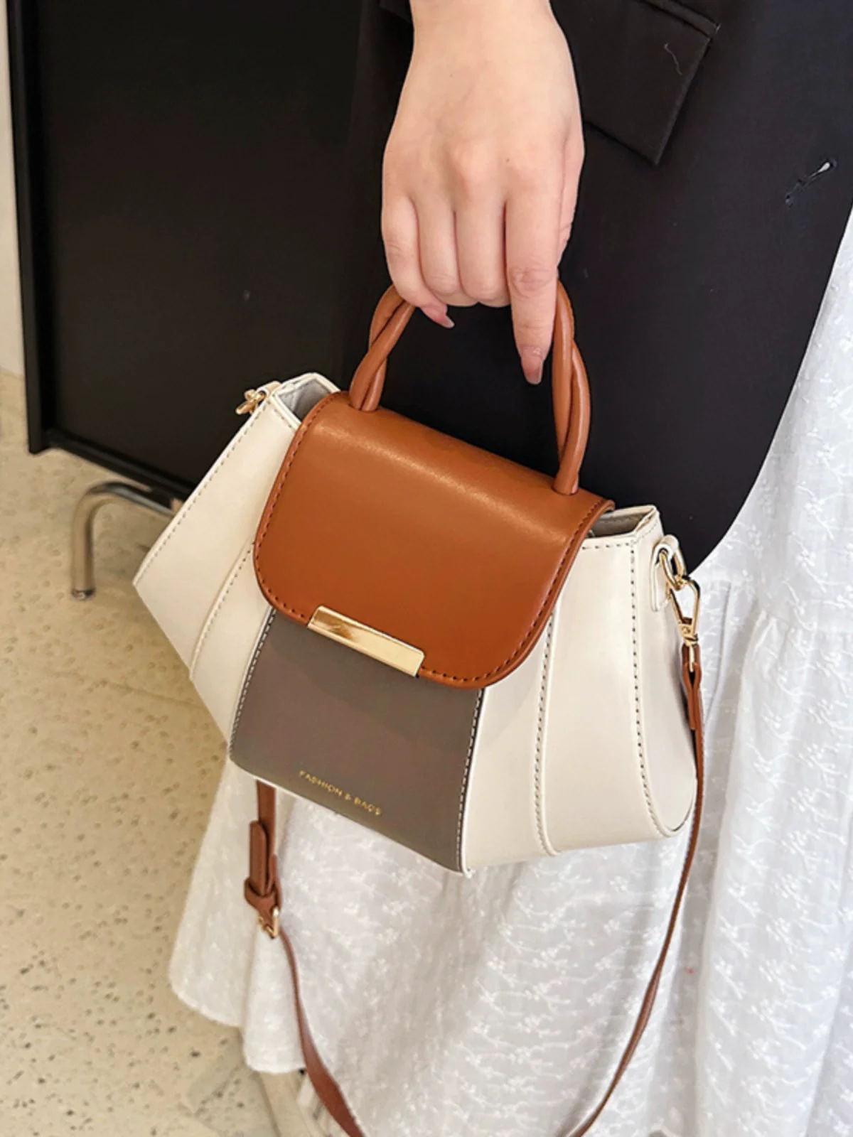 

Contrast Color Top-handle Bags For Women Patchwork Big Capacity Shoulder Crossbody Shell Bag 2025 Luxury Designer Handbags Purse