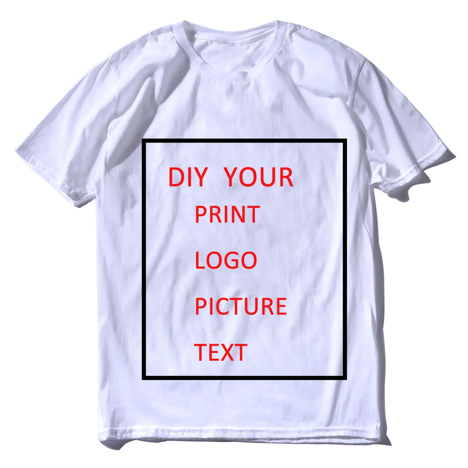 DIY Your Own Logo Men Women T-Shirt Vintage Pure Cotton Tees Round Collar Tee Shirt Custom Your Design Adult Tops