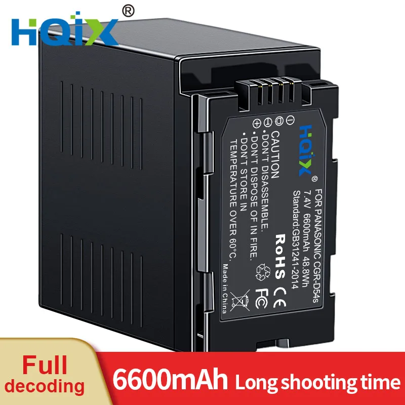 

HQIX for Panasonic MV100E MV200A MV230 MV250 MV270 AG-HPX173MC HPX260MC HVX800P HVX203 DVC63MC Camera CGR-D54S Charger Battery