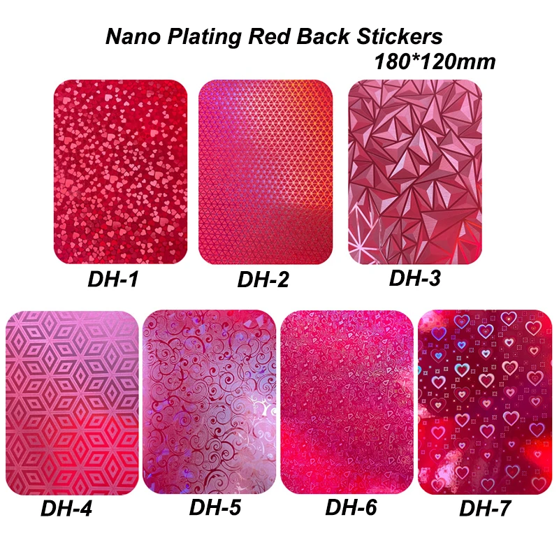 50 Pcs Nano Plating Red Phone Skin Sticker Printing Decorative Protectors Smartphone Back Housing Cover Film for Cutting Mahcine