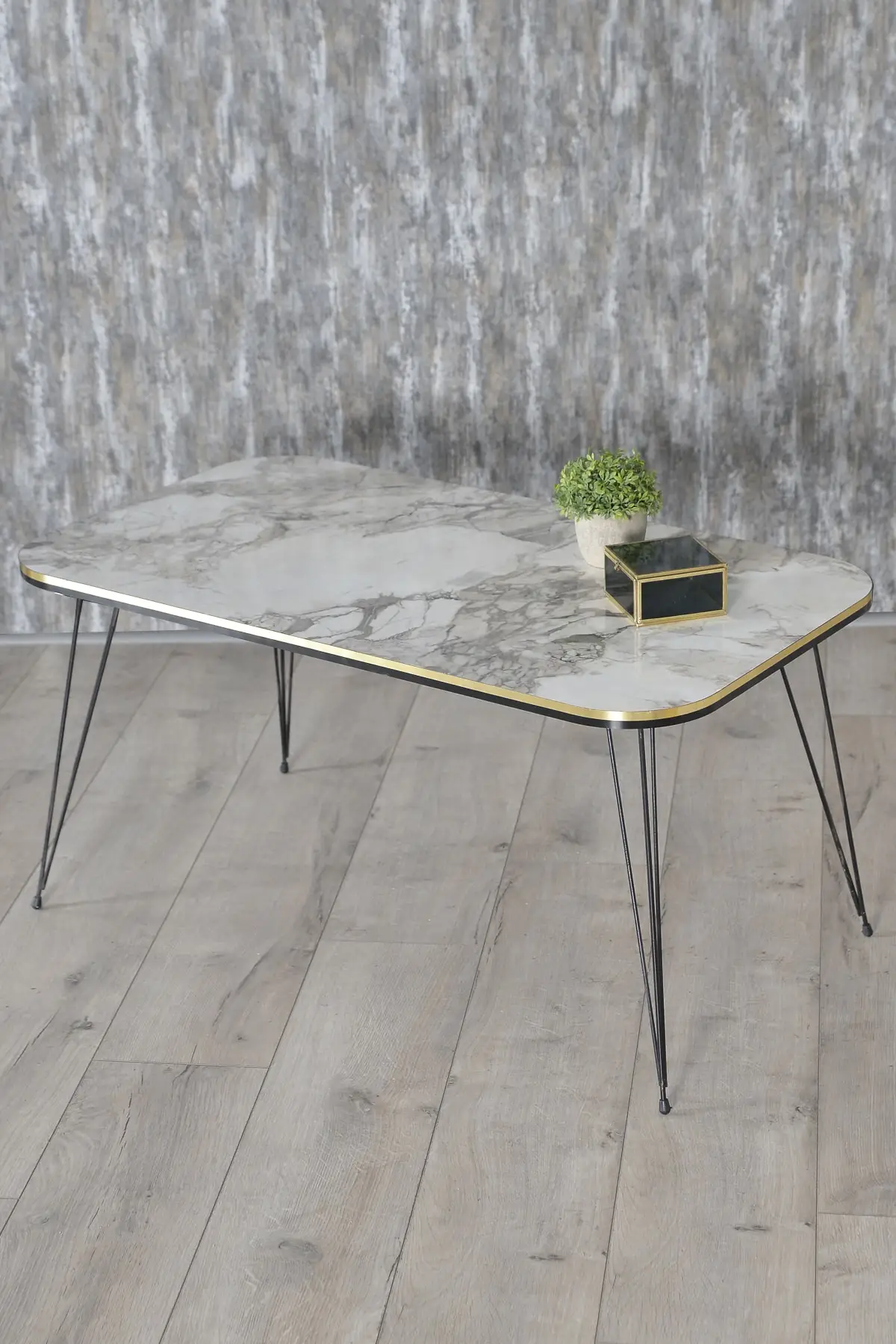 DOLBOVI Zigon Coffee Table And Medium Coffee Table Set Kr Black Wire Foot Double Gold Ephesus Coffee Table