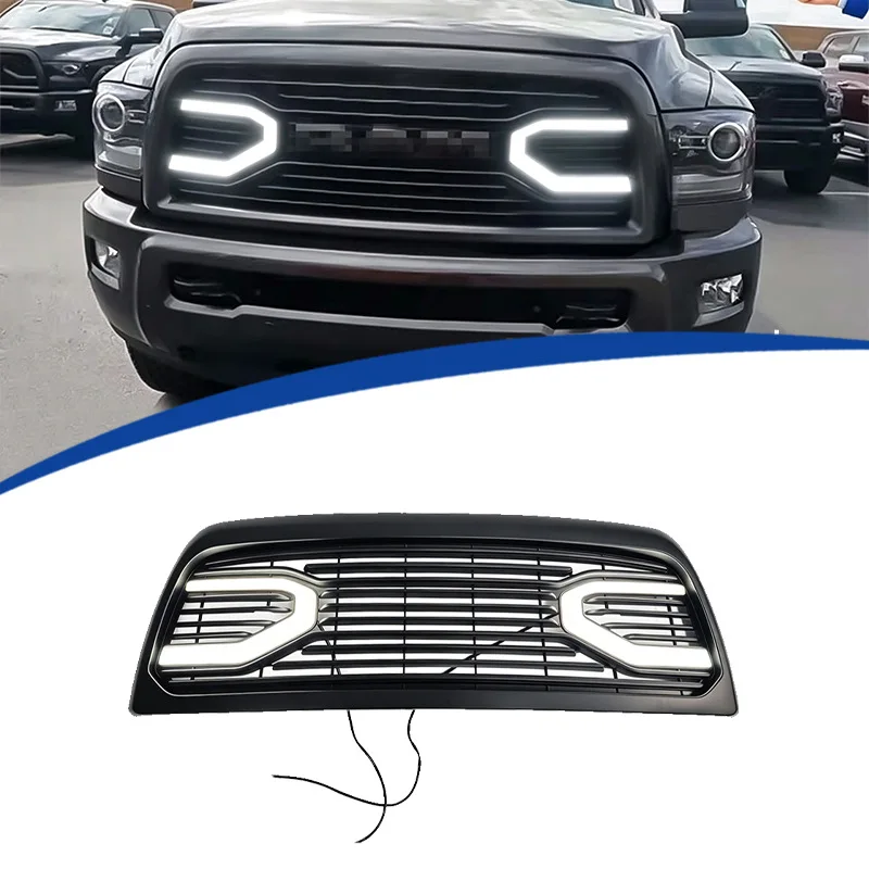 For 2010-2018 Dodge Ram 2500, ABS Martin Style LED Illuminated Grille, Aftermarket Direct Fit Replacement