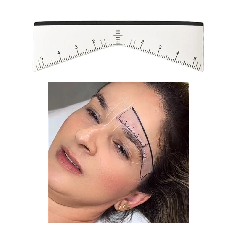 10pcs/bag Disposable Microblading Eyebrow Stencil Sticker Brow Mapping Guide Shape Tape Eyebrow Shaping Tool PMU Accessories