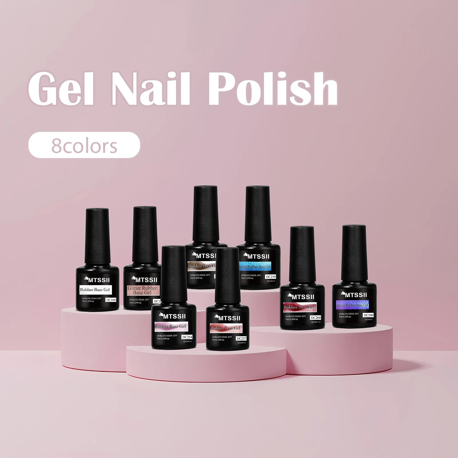 Kit de Base de Gel de goma desnuda, 8 colores, sin TPO HEMA, LED UV semipermanente, arte de uñas para principiantes, diseño de manicura DIY