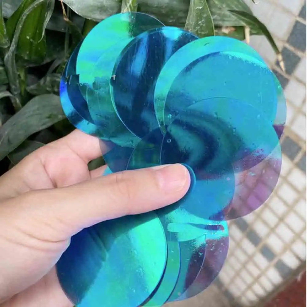 

Wedding Party Decoration Clothing Sewing Handmade Sequin Wall material Transparent Colorful Round 2cm 4cm 5cm 77mm Sequins 500g