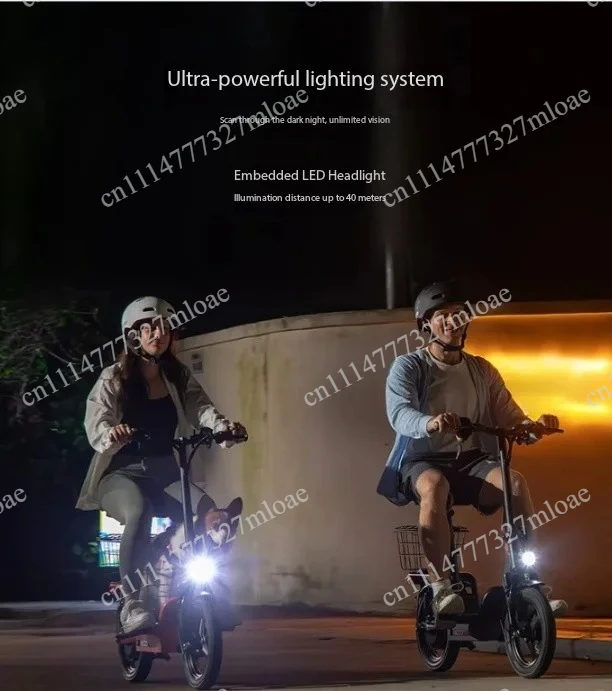 Portable folding two-wheeled electric car lithium-electric car 12-inch electric car adult 500W36V10.4ah