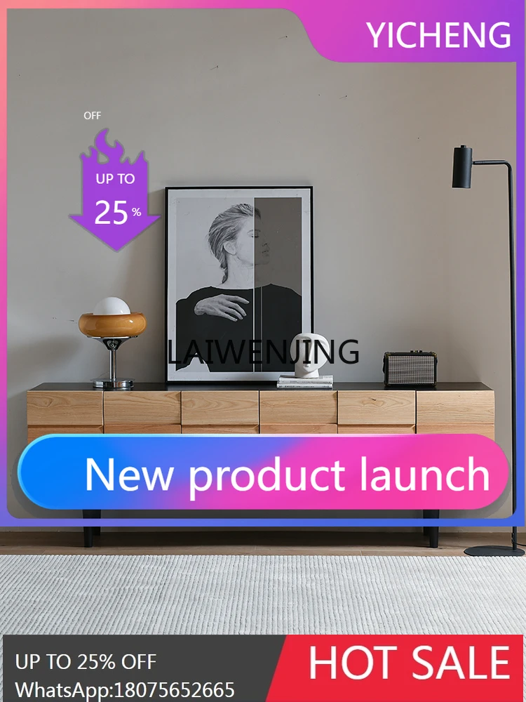 

LYY TV cabinet pure solid wood living room audio-visual creative storage cabinet