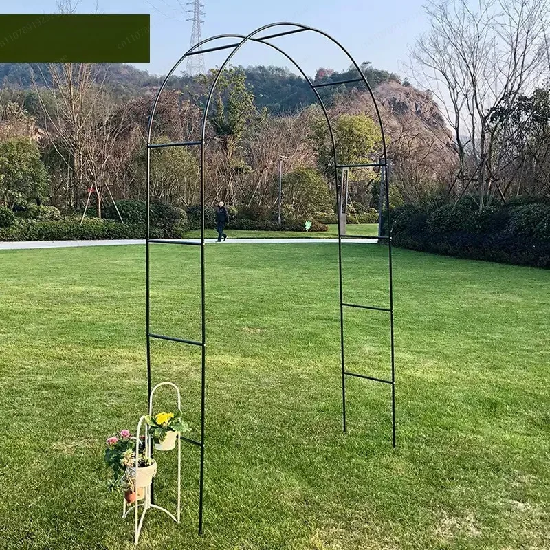 Wrought Iron Flower Stand Arch Trellis, Large Garden Climbing Plant Support for Rose, Clematis & Grape Vine