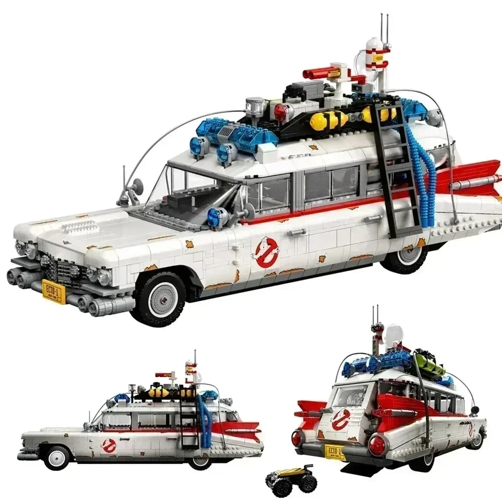 Stock Compatible 10274 Ghost Busters Ecto-1 Building Blocks Car Model Bricks for Kids Adults Toys Halloween Gifts