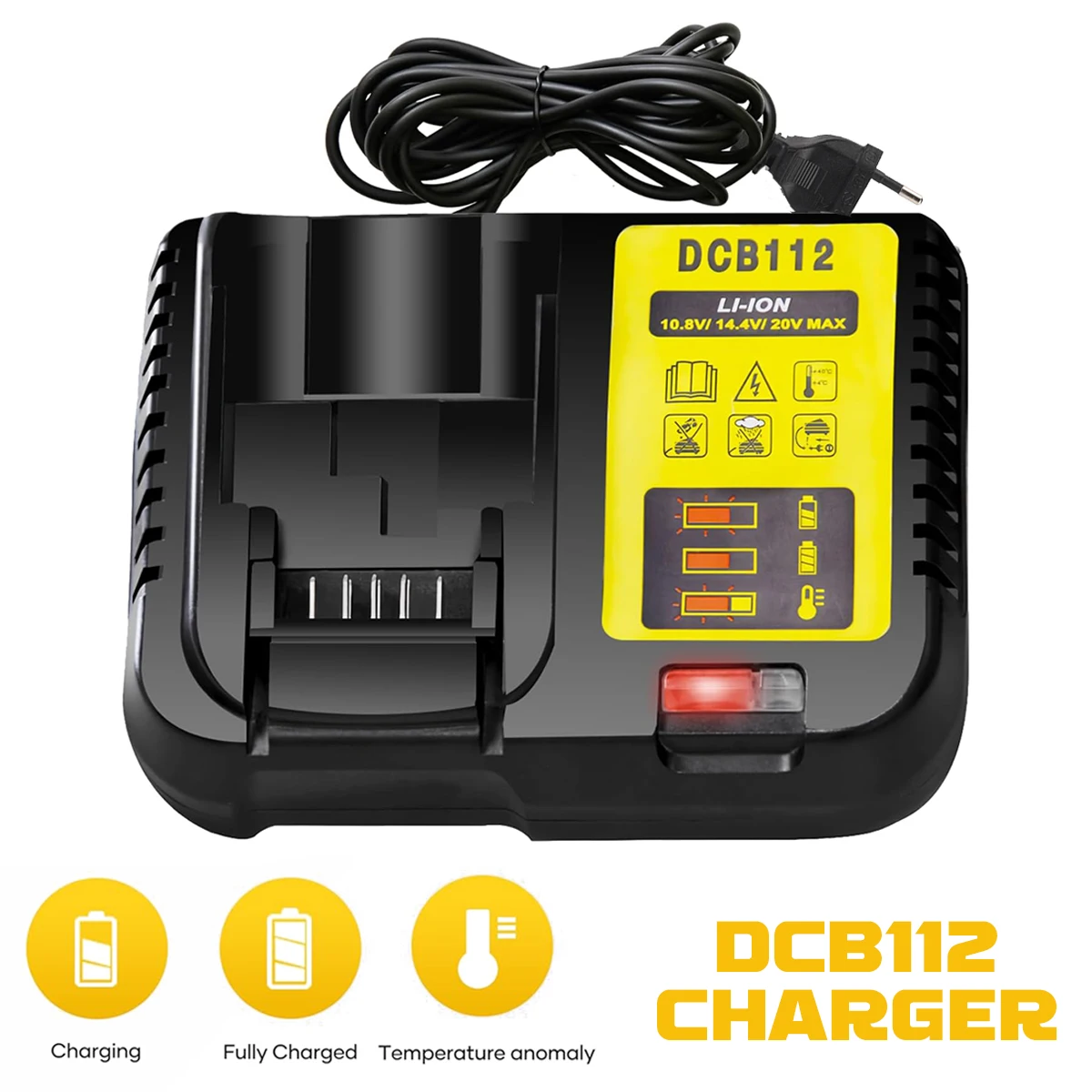 

DCB112 Зарядное устройство для литий-ионного аккумулятора DeWalt 10,8 В 12 В 14,4 В 18 В 20 В DCB118 DCB101 DCB127 DCB609 DCB200 DCB140 DCB105 DCB200