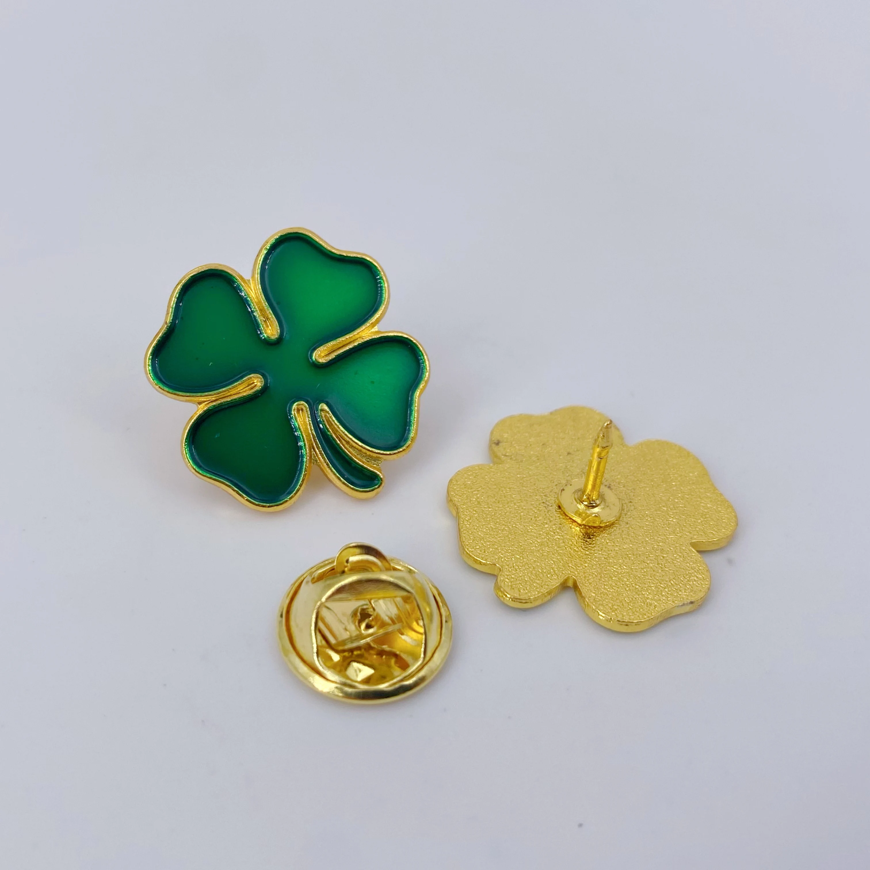 دبابيس شامروك لعيد القديس باتريك - 5/10/50/100 قطعة بالجملة، مينا خضراء أربع أوراق البرسيم بروش هدية تذكارية للمهرجانات الأيرلندية #5