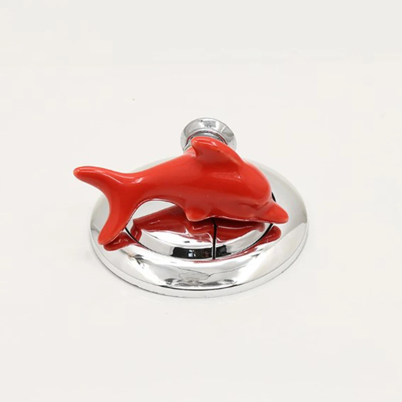 Cartoon Snail Dolphin Shape Toilet Presser Toilet Press Button Bathroom Water Tank Buttons Push Switch Bathing Room Decor