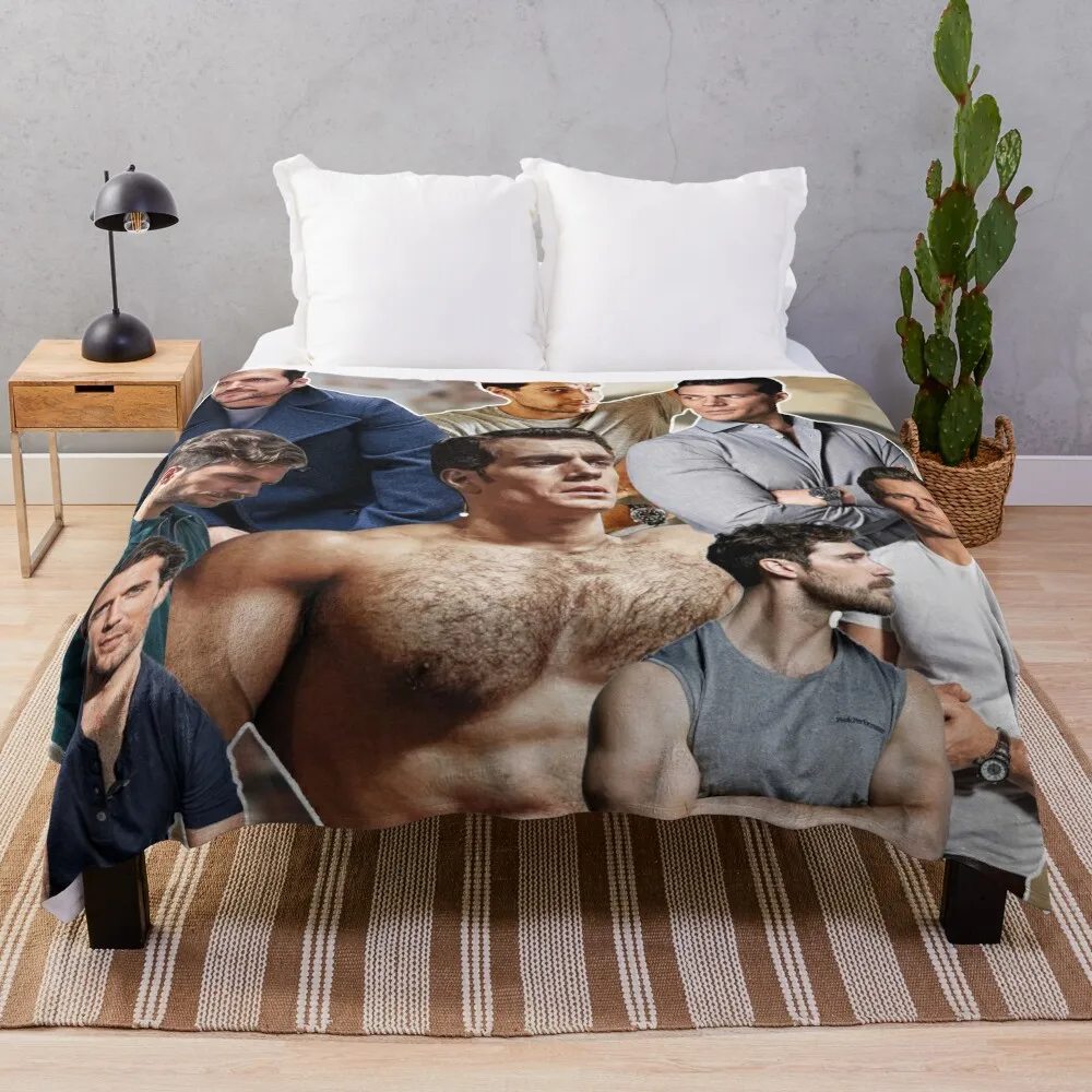 

Henry Cavil photo collage Throw Blanket Soft Weighted Bed bed plaid Blankets