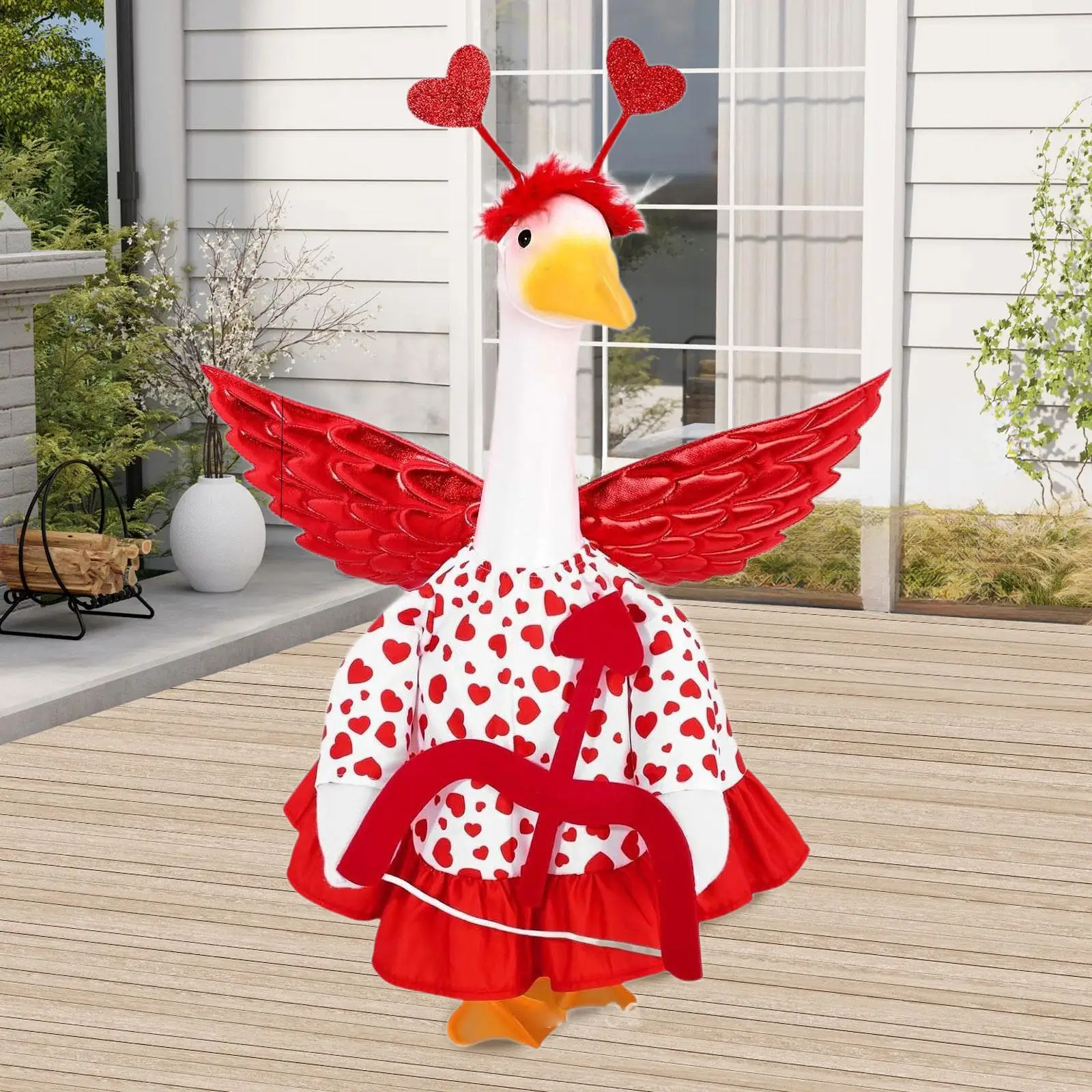 Porch Goose Clothes Decorative Bird Dress Costume for 23 Inch Garden Goose Statue Spring Holiday Decor