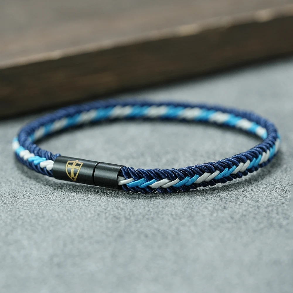 Modisches Kreuz-Schild Ethnisches Geflochtenes Seil-Armband Unisex Handgefertigt 9 Farboptionen Glücksbringer-Armband Lässiges Paar-Accessoire – Detail 8