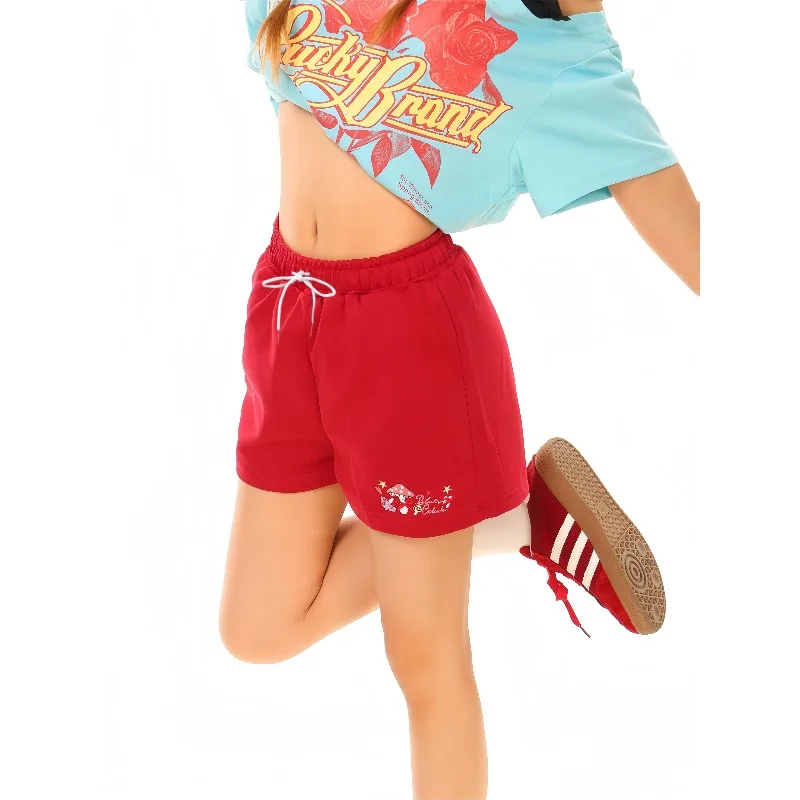 

Свободные повседневные шорты с 3D принтом и американскими буквами, женские летние универсальные дышащие быстросохнущие шорты, трендовые