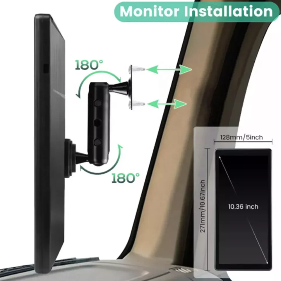 شاحنة سيارة للجانب AI العمياء 10.36in 2ch IPS DVR 256G الجانب الأيمن الأيسر الرؤية الخلفية عكس مرآة احتياطية #3