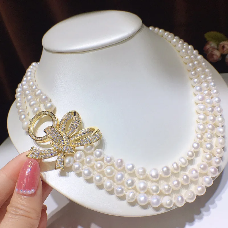 

Wholesale and live broadcast of multiple freshwater pearl necklaces supplied by manufacturers 4-12mm light luxury, fashion