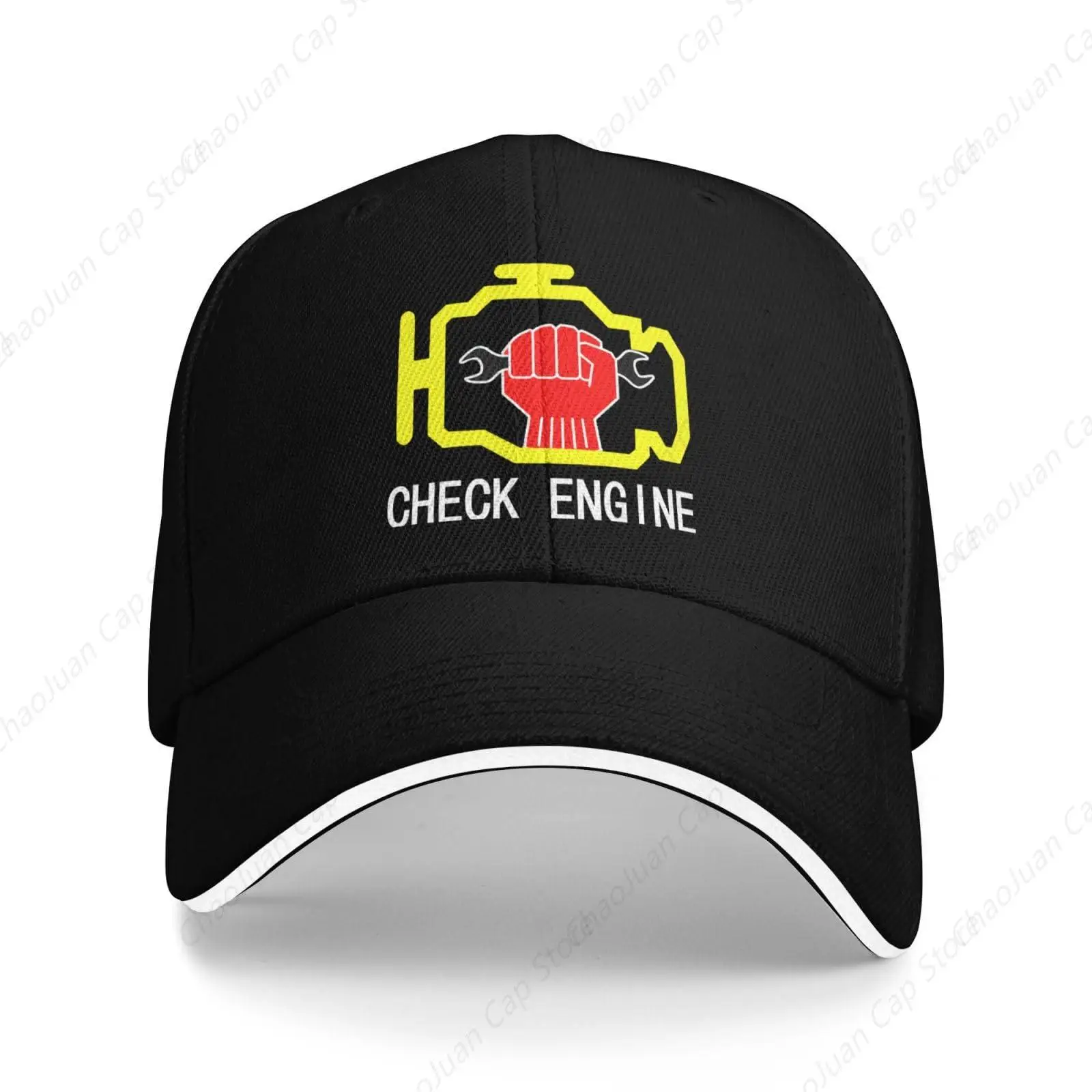 Check Engine Light Mechanic Auto Repair Baseball Cap, Adjustable Hat for Men Women Fashionable Golf Cap Classic Dad Trucker Hats