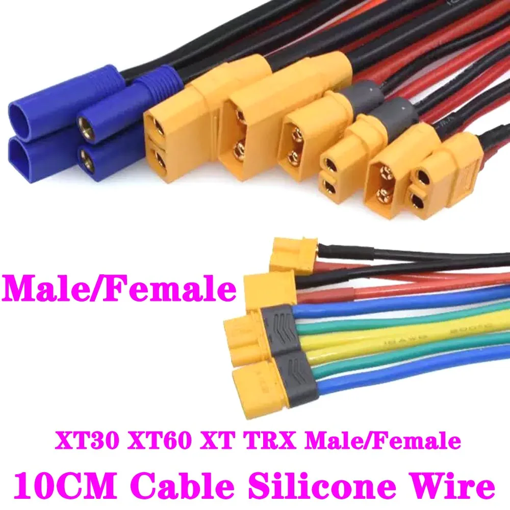 

XT30 To XT60 T TRX Male/Female RC Lipo Battery Adapter 10CM Cable Silicone Wire for FPV RC Car Accessories CineLog35 Drone Parts
