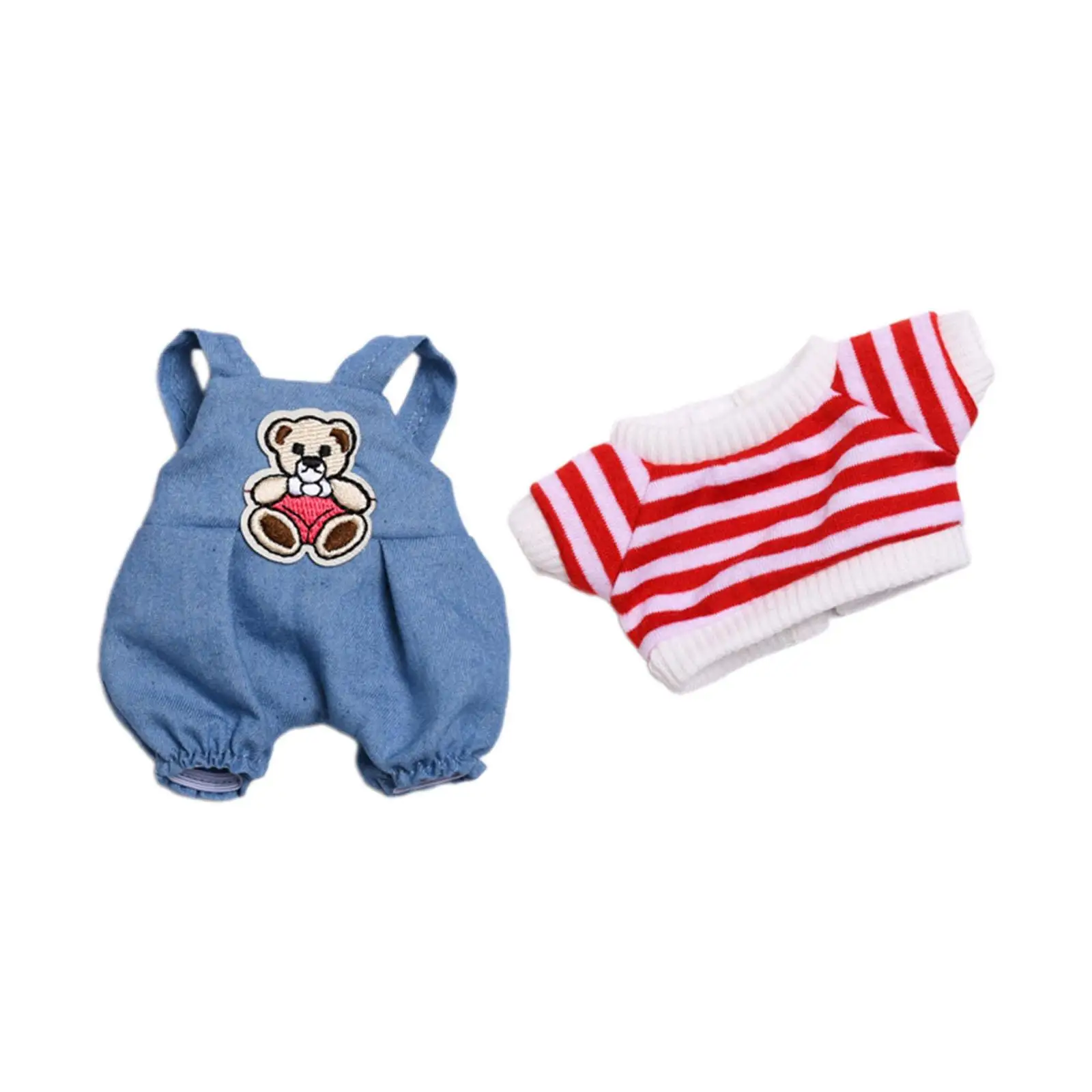 Disfraz de pantalones con tirantes para muñecas, ropa hecha a mano, fácil de poner y quitar, 17cm, regalos para niños