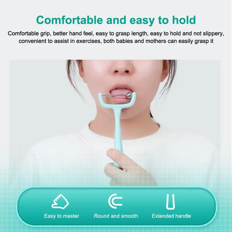 New 3pcs Tongue Muscle Trainers Blue White Tongue Tip Exercise Tool Tongue Tip Lateralization Lifting Oral Muscle Training Set