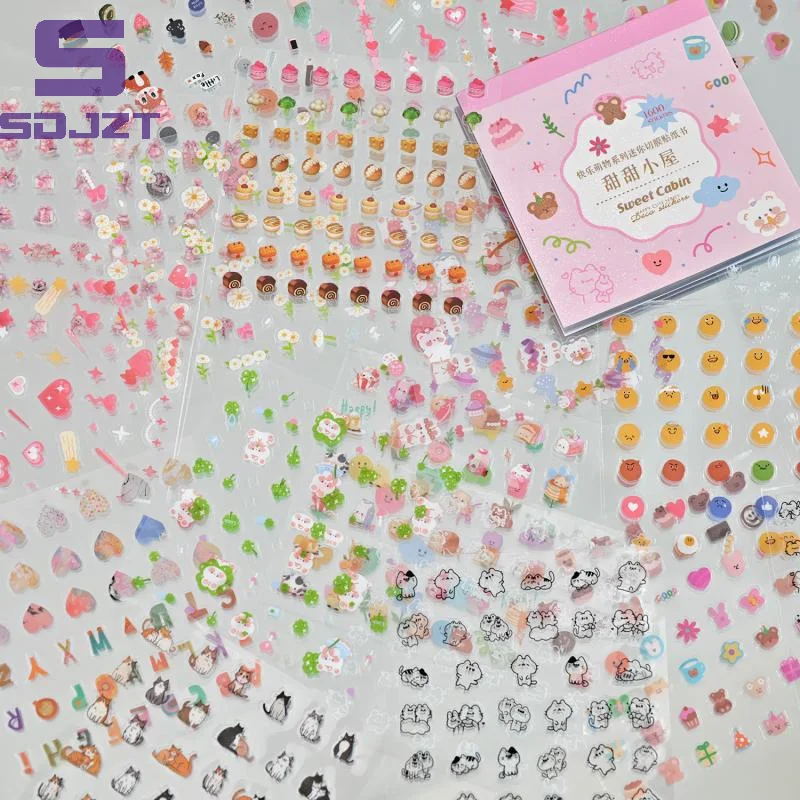 28Sheets/book Cute Mini Graffiti Cut Film Sticker Book Creative Handbook DIY Picture Book Phone Case Nail Art Decoration Sticker
