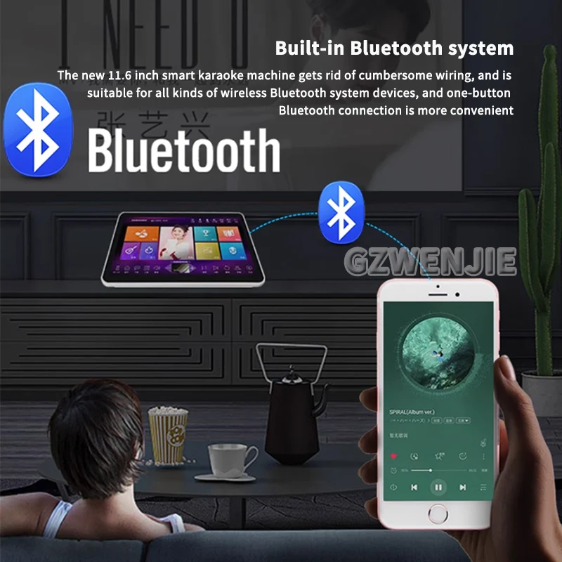 

KTV All-in-one Singing Machine Family KTV Audio Set Dual Microphone Screen Bluetooth Speakers Portable Party Multifunctional