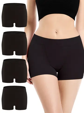 4 개/대 여성 팬티 원활한 복서 통기성 란제리 편안한 Boyshorts 코튼 속옷 스포츠 속옷 S-5XL