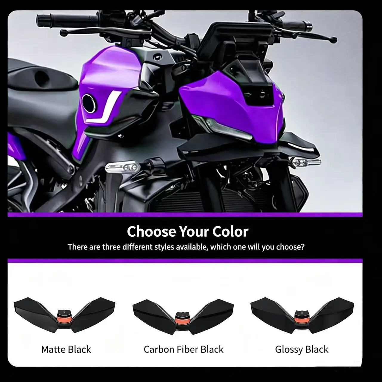 

Applicable for Yamaha MT-09 MT09 SP 2024-2025 motorcycle with adjustable wing front lip diffuser panel