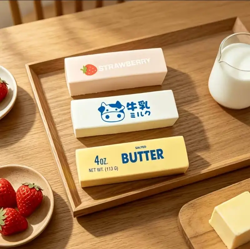 Weiche Butter-Squishy-Quetschspielzeuge, lustige, langsam aufsteigende Squishies, Fidget-Spielzeug, Erdbeer-Zitronen-Ziegel-Squish, Autismus-Geschenk