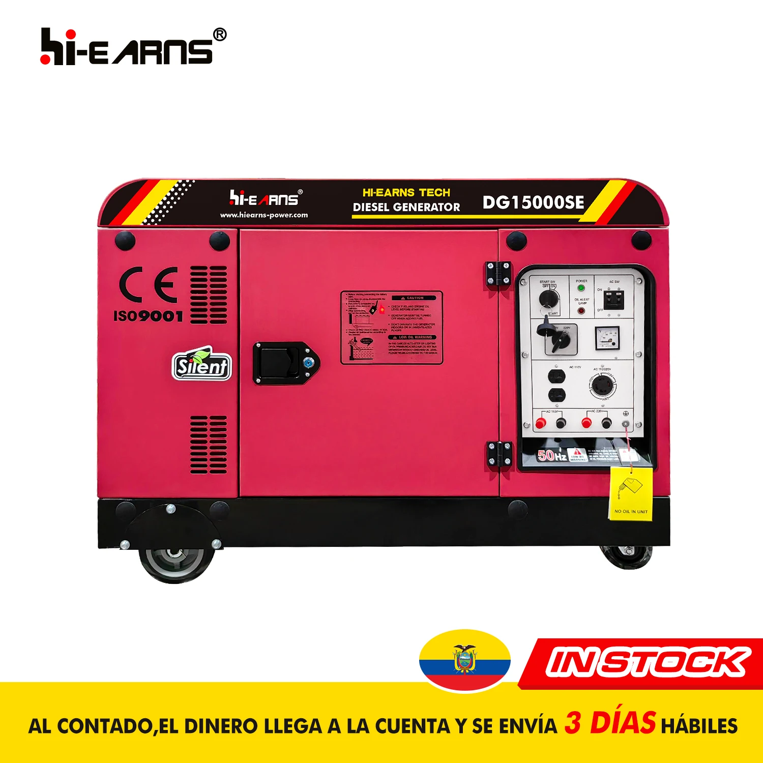 Hiearns Super Silent Unique 60HZ 10KW DG15000SE HR1105FD Diesel Generator Single Phase 220V 5kw 6kw 7kw 8kw 10kw 12kw 16kw