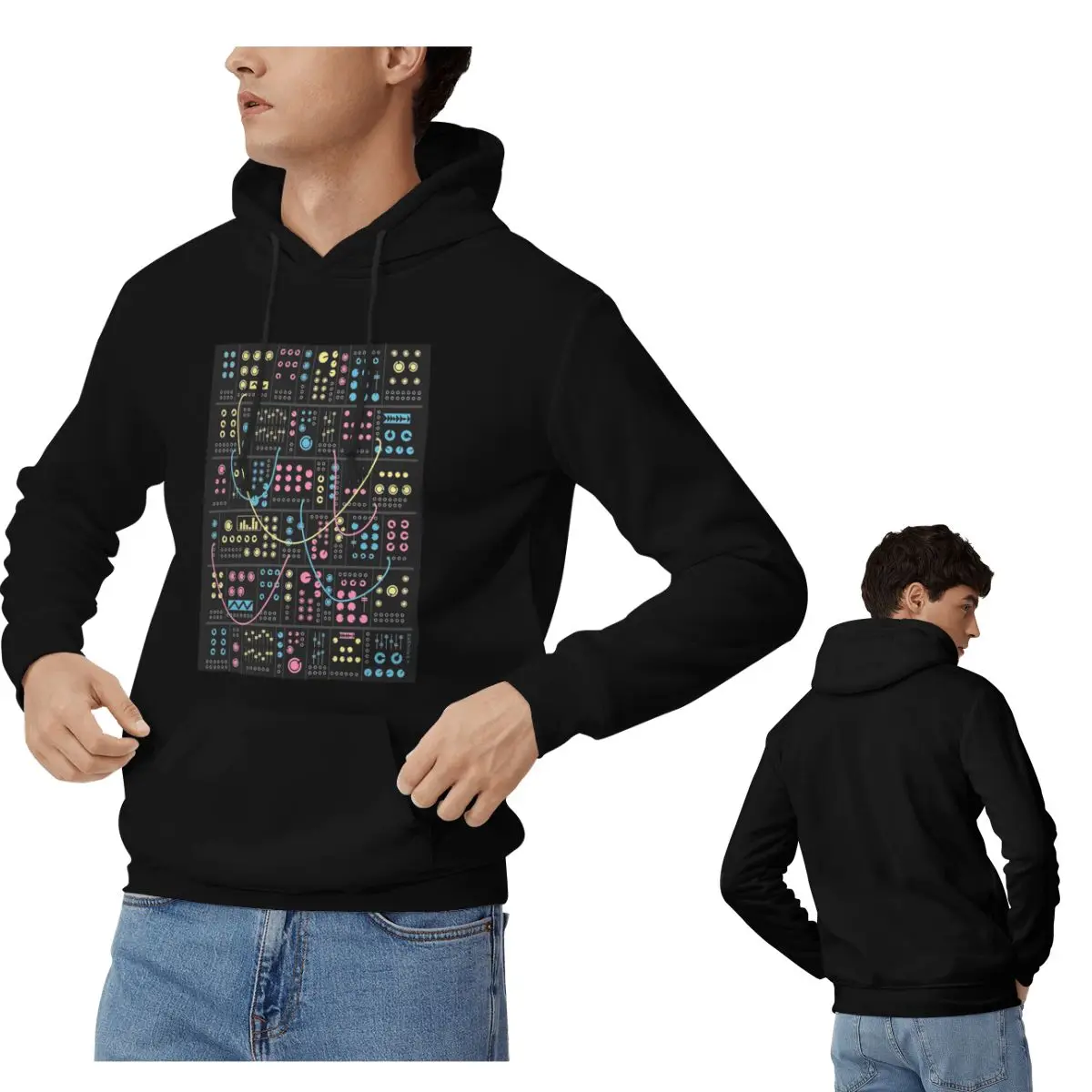 

Модульные толстовки с синтезатором для мужчин и женщин, повседневные пуловеры, толстовки, модная одежда с длинными рукавами, осень-зима