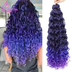 Extensiones de Cabello sintético con ondas oceánicas, trenza rizada de ganchillo, 18 y 24 pulgadas