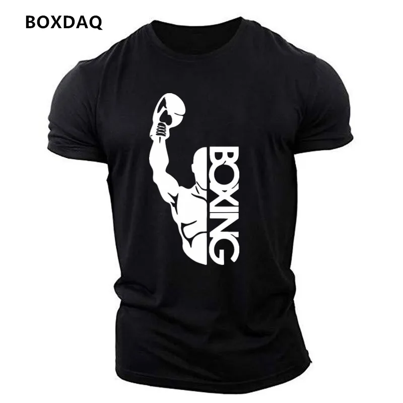 Short Sleeve Boxing Sports Style Men's T-Shirts Summer 3D Printing Gym Workout Sporty Casual Tops 6XL Plus Size O-Neck T Shirt